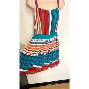 Gypsies & Moondust Womens Multicolor Stripes‎ Sleeveless Sun Dress Large